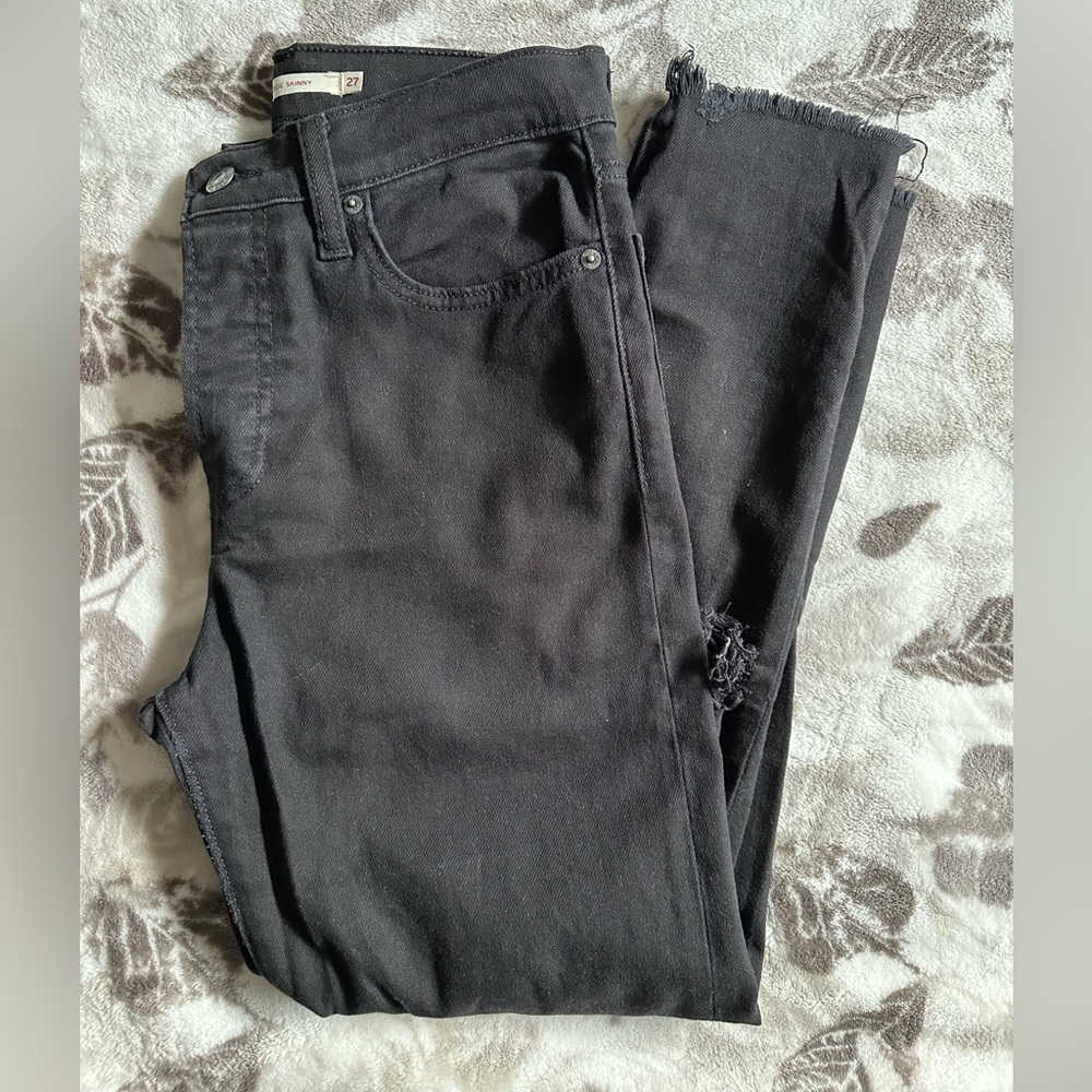 Levi's Wedgie Fit Skinny Jeans Soft Ultra Black Size 27